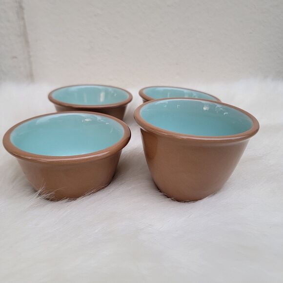 4 Taylor Smith Taylor Chateau Buffet Turquoise Custard Cups 2 Styles See Discrip - Picture 5 of 5